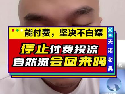 停止付费投流,自然流还会回来吗#电商干货 #直播电商 #天诺老吴