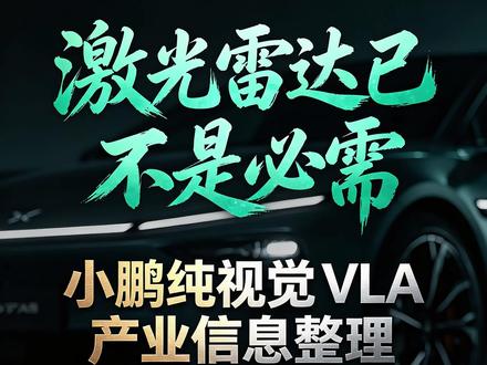 激光雷达已不是必需,小鹏纯视觉 VLA 产业链整理 #何小鹏 #激光雷达 #小鹏汽车 #纯视觉智驾