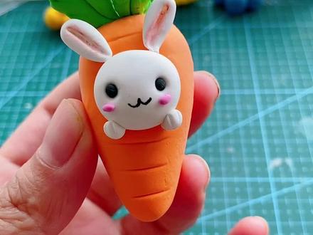 超级简单的胡萝卜🥕小兔子🐰教程来了!赶紧收藏起来和小朋友一起做吧!#超轻粘土手工