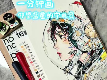 仰望蓝星的宇航员|丙烯马克笔绘画过程 素材@爱Ai的鱼🍠
非常复杂的线稿和简单的上色🎨
#画画 #丙烯马克笔 #画画使我快乐 #宇宙