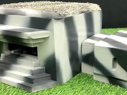 海岸炮碉堡射口为何是梯状的? 手工二战诺曼底海岸炮碉堡模型,防弹的阶梯#二战 #诺曼底登陆 #拯救大兵瑞恩 #科普一下 #碉堡