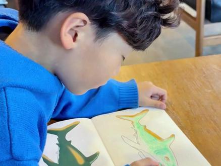 0基础也能画出厉害的深海巨兽! #深海巨兽 #控笔训练 #简单画 #想象力 #儿童绘画