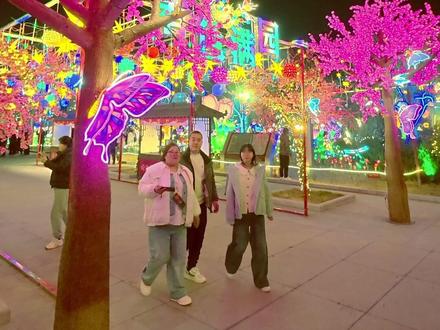 运城七彩盐湖池神庙大型灯展千灯会万岁山打铁花春节观灯烟花瀑布 #灯展 #春节 #灯会打卡地 #灯光秀
