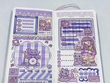 哆哆✨手帐vlog|小麻薯摇滚小咪weekly紫色系手帐排版💜#超治愈的声控手帐 #小麻薯手帐排版 #手帐排版教程 #手帐原创 #给你看看我的手帐 @duga多加手帐 @DOU+小助手 @抖音小助手