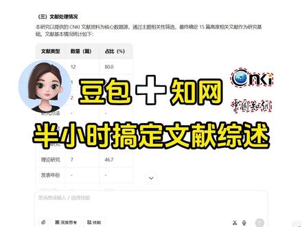 豆包加知网就是写综述的神!文献综述必看指南~ #文献综述 #知学术AI论文 #豆包 #文献综述怎么写 #大学生 @DOU+上热门 @DOU+小助手