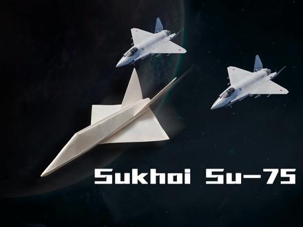 苏-75仿真纸飞机!你永远可以相信苏霍伊的气动设计 #纸飞机 #手工折纸 #仿真纸飞机 #苏75战斗机