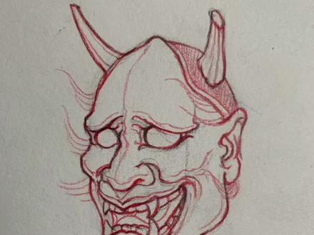 继续上个视频。分享般若画法.#阜新纹身 #手绘