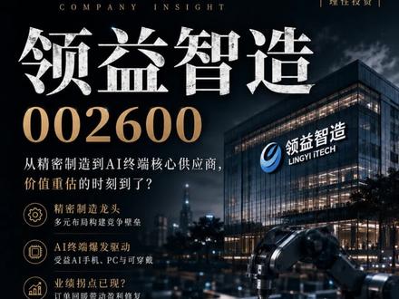领益智造单日暴涨5.73%,全市场资金净流入第一名 领益智造,今天全市场资金净流入排第一,净流入超15亿,总市值接近1200亿元,大有突破前高的气势,又会员想让我再讲讲,那先看一组数据:第一,今天净流入资金15.95亿元,排名全市场所有个股第一名。这个数字是什么概念?比第二名多了将近一倍,是真正的主力真金白银在抢筹。第二,易方达基金旗下2只产品重仓持有5022万股,按今天股价计算,单日浮盈超过4400万元。机构在买,散户跟不跟?第三,苹果CEO库克刚刚访华,释放重磅信号,2026年秋季,折叠屏iPhone将正式发布,叠加AI功能全面植入,中国市场一季度苹果手机出货量暴增42%,那么问题来了:领益智造为什么这么猛?我研究了一下,核心逻辑有三条:第一:苹果AI产业链价值重估。苹果正在iOS 27系统中全面引入AI智能体,开放第三方AI模型接入,这意味着苹果的AI手机换机大周期正式开启。而领益智造是苹果最核心的精密功能件供应商,从iPhone到Macbook全品类覆盖,直接受益。第二:业绩超预期背后的毛利新高。领益智造一季度营收126.43亿元,连续9个季度同比增长,创下上市以来一季度历史新高。更重要的是,毛利额20.92亿元,同样创Q1历史新高,毛利率同比提升1.39个百分点。第三:AI硬件新赛道布局。人形机器人、AI眼镜、热管理模组,领益智造正在从精密件代工商向AI硬件供应商转型,研发费用一季度大增33%,加大热管理、机器人、AI眼镜等新业务投入。但是!各位,我也必须破盆冷水:领益智造一季度净利润3.92亿元,同比大幅下滑30.70%。注意,是下滑,不是增长。增收不增利,背后有两个原因:第一,汇率波动,公司海外业务敞口高,汇兑损失影响利润确认;第二,铜、铝等大宗原材料价格上涨,压缩了毛利率空间。好消息是,机构普遍预期下半年汇率影响会减弱,新定价导入后利润压力会缓解。但这是预期,不是现实。记得,投资有风险,入市需谨慎。#领益智造 #苹果 #人形机器人 #随拍