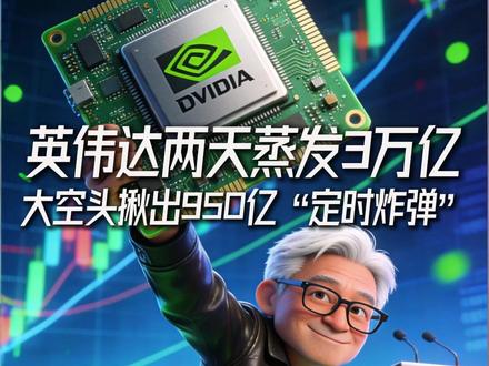 英伟达两天蒸发3万亿 大空头揪出950亿“定时炸弹” #财经 #股票 #股市 #A股 #英伟达
