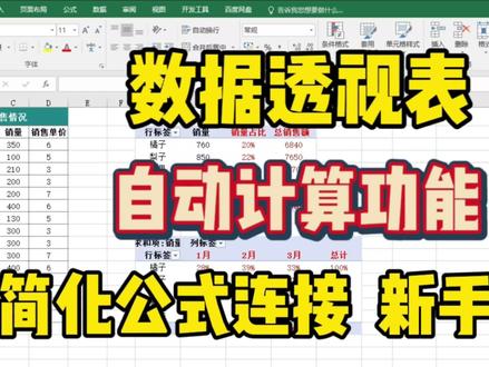 数据透视表的自动计算功能,你会用吗? #excel数据透视表 #办公软件实用技巧 #新手学excel #职场技能提升 #excel干货分享