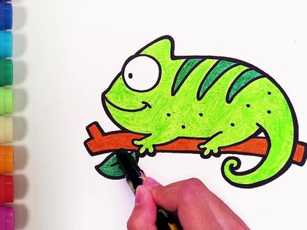 变色龙 一起画一只神奇的变色龙吧#简笔画 #一起学画画 #一学就会系列 #绘画 #儿歌多多