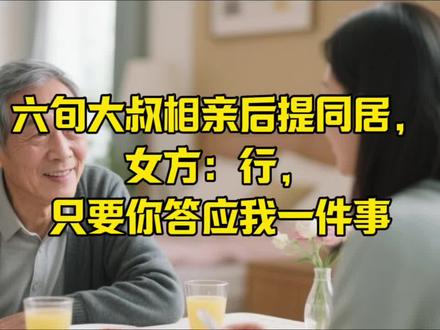 六旬大叔相亲后提出同居,女方:行,只要你答应我一件事