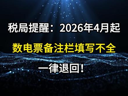 税局提醒,2026年4月起,数电票备注栏填写不全,一律退回。数电发票备注栏应该如何填写?#数电票 #备注栏 #会计实操 #会计 #财务