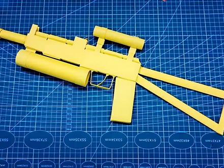 手工折纸超帅气的野牛冲锋枪,可拆卸式结构,比买的还好玩