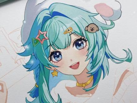 一分钟教会你头发上色思路!🥳😍 工具:恩米小黑盒。#王者荣耀 #小乔 #丙烯马克笔 #手绘临摹 #青年创作者成长计划