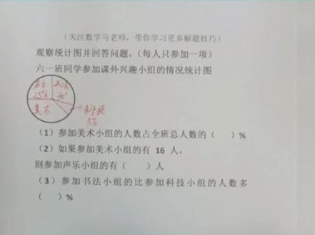 六年级和小升初必考题,扇形统计图。最后一题留给大家,做好后发评论区#数学思维 #必考考点 #家长必读 #学霸秘籍 #知识点总结