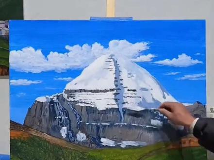 七八个老师同时教你,你学会了吗#画画 #西藏 #冈仁波齐