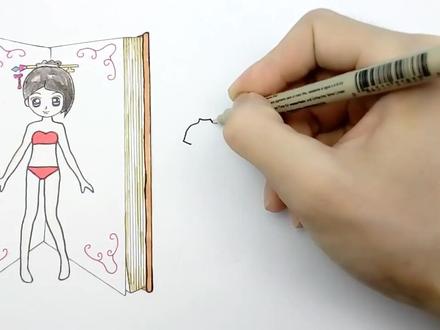 善良的叶罗丽辛灵换装简笔画,穿上古风衣服美美哒,小朋友都喜欢