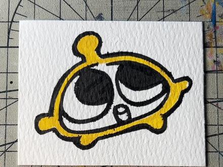 在美纹纸上画实体档案Entity088;蛋小黄 #蛋仔派对 #怪物 #手工diy #跟着抖音学画画 #美纹纸雕刻