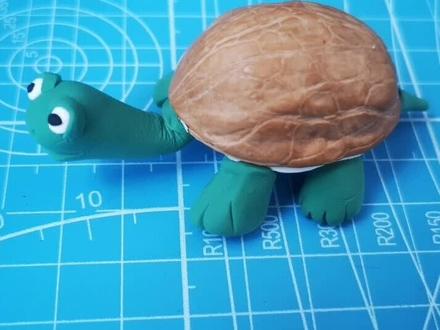 粘土核桃壳乌龟#粘土#创意手工 #粘土手工
