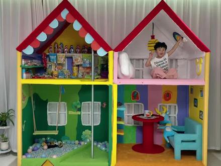 这可不是模型,这是爸爸为了儿子,亲手打造的小猪佩奇的房子#手工整活大赛开赛啦 #万物皆可DIY #万物皆可晒