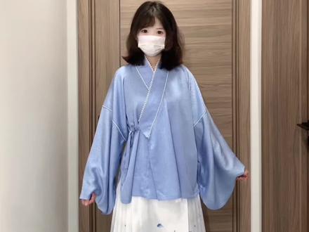 变身青花瓷娃娃~#汉服马面 #汉洋折衷 #三生都