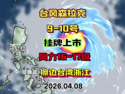 4号台风森拉克,预估9-10挂牌上市,风力16-17级不变! #台风森拉克 #台风路径 #强对流天气 #广东天气 #台风最新消息台风实时路径