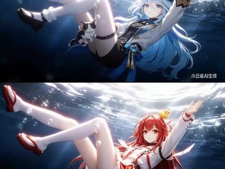 坠入深海ai动态图 坠落 #由小云雀seedance2.0制作 #小云雀AI #小云雀爆款马上成片 #小云雀seedance #用小云雀Agent短剧一键直出 芙宁娜壁纸 绘梨衣 动态背景图 ai教程 动态壁纸 龙族 原神