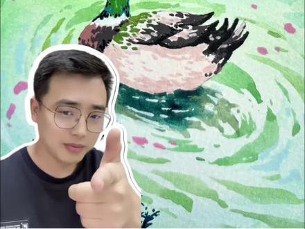 春江水暖鸭先知,画成画,会是什么样子呢? #跟着抖音学画画 #水彩教程 #零基础学画画 #古诗词 #绘画教程