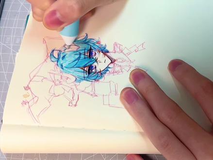 圆珠笔上色教程
#纸绘摸鱼 #圆珠笔画 #绘画#oc