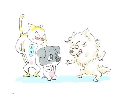 猫猫:谁也别想靠近它! #画画#狗狗#搞笑#猫咪 #治愈系