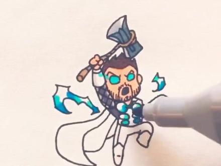 #雷神 #漫威 #画画 #手绘 #复仇者联盟3 (天雷滚滚啦!!
