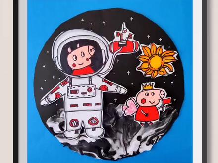 画个宇航员版的小猪佩奇,快来和佩奇玩吧!#小猪佩奇入驻抖音#小猪佩奇和新朋友们 #小猪佩奇 #创意儿童美术 #宇航员@抖音青少年 @小猪佩奇动画屋