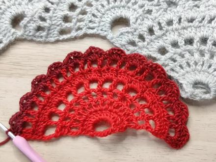 钩针编织扇形披肩钩的织要点