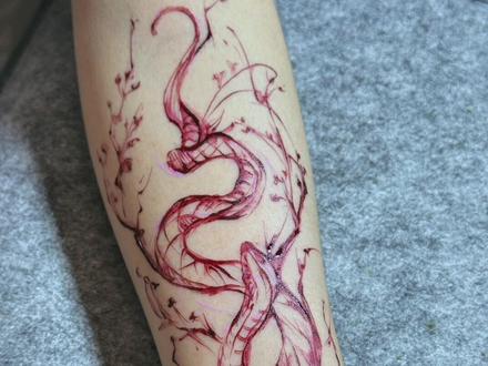 浅摸一条小蛇#海娜手绘 #美术生#海娜教程#海娜图案