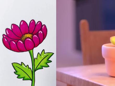 手绘一朵小花,给生活添点色彩🌸🎨 #简笔画