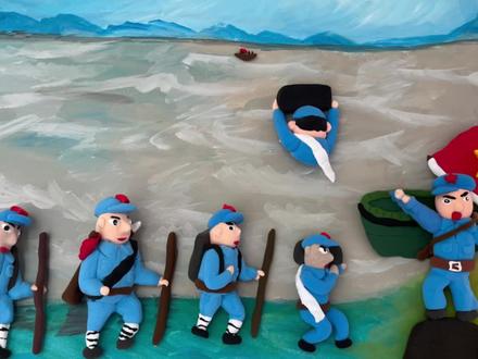 重走长征路,薪火永相传#粘土手工 #幼儿园环创 #红色记忆