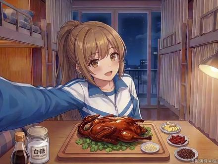 小U今天在宿舍偷偷做爆炒酱板鸭~ #美食 #二次元 #酱板鸭 #动漫 #AI