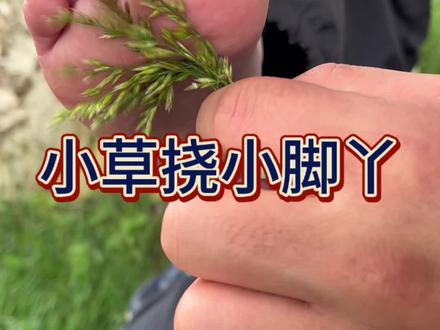 小草挠小脚丫~#挠痒痒搞笑 #小美女挠痒痒 #亲子互动游戏