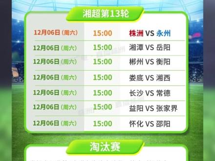 “湘超”淘汰赛规则来啦!