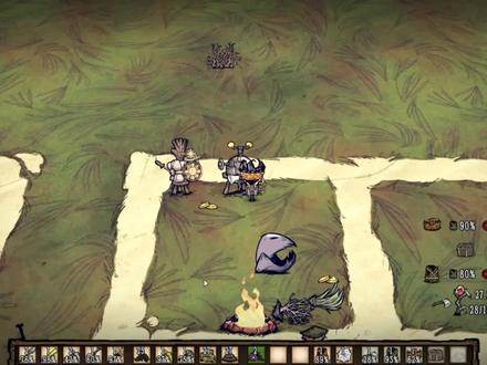 7期:建造晾肉架,矿工帽,家的轮廓已建造完成。#饥荒海难 #饥荒 #海难