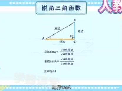 九年级下册数学人教版《锐角三角函数》,趣味动画视频+同步学校教材+覆盖重难点+思维导图记忆。 # 数学 #动画 #九年级