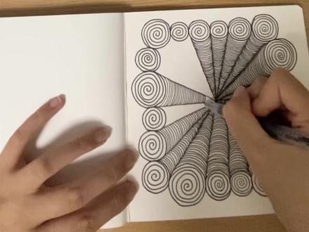 第68幅,今天临摹一张超放松的线条画#跟着抖音学画画 #一起学画画