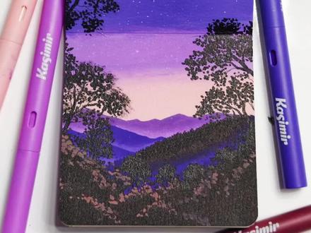 紫色月夜下的山林|丙烯马克笔教程
#青年创作者成长计划 #跟着抖音学画画 #丙烯马克笔 #画画 #绘画过程