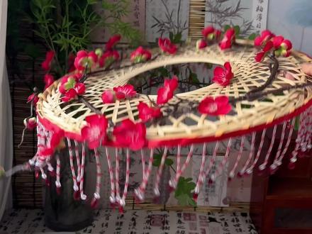 三种东西,做出来一个梅花帷帽#手工 #帷帽 #国风 #diy