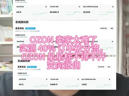 OZON 卖家太难了
实测 40% 订单被分流,
OZON 星星标不得不开
变向涨佣
#ozon星星标 #ozon干货 #OZON #ozon 跨境电商 #ozon 运营