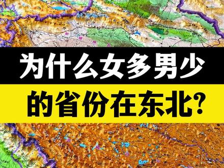 最容易娶媳妇的省份是哪里?为什么女多男少在东北?#立体地图#地理知识 #人口 #男女比例 #东北 #好物推荐分享