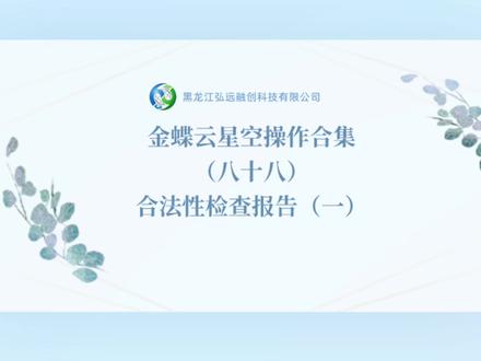 金蝶云星空操作合集(八十八)合法性检查报告(一) #金蝶云星空 #会计实务 #财务软件