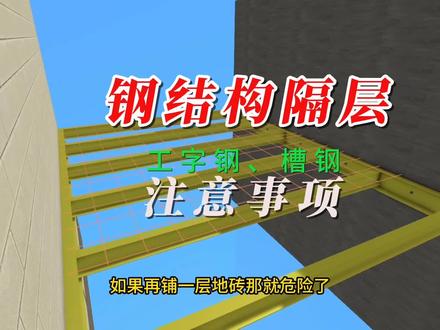 钢结构隔层工字钢固定注意事项!非承重墙不能直接固定钢梁。 #钢结构隔层 #工字钢 #槽钢 #墙改梁 #钢结构