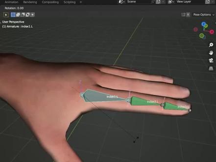 弯曲的指关节-骨骼约束用法#blender教程 #3d设计 #动画制作